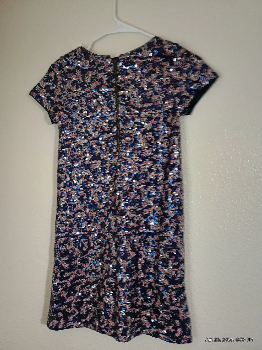 GAP Kids Navy Sequin Dress with Pink & Blue Accents